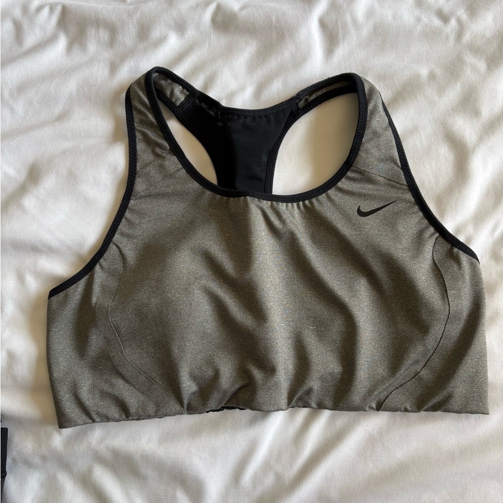 Nike Women's Grey & Black Sports Bra